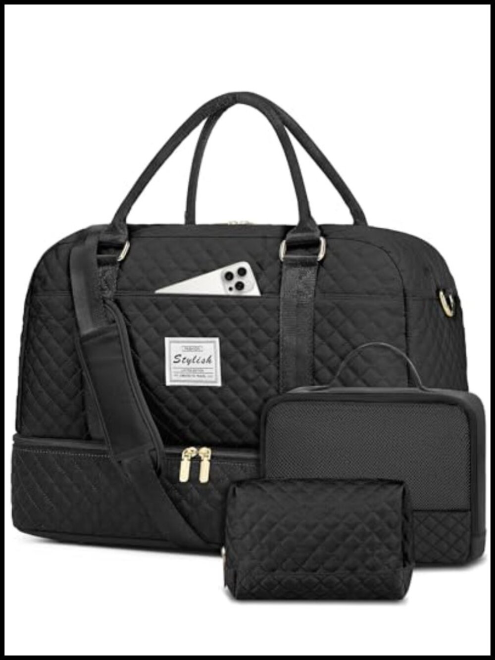 Weekender Travel Duffel Bag Women Carry On Overnight Bag with Shoe Compartment